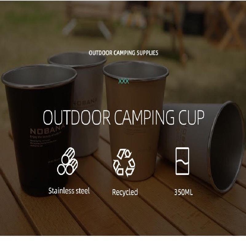 NOBANA 304不銹鋼 户外野營杯 4件套杯 露營野餐 燒烤啤酒杯 水杯 咖啡杯 荒野版-細節圖8