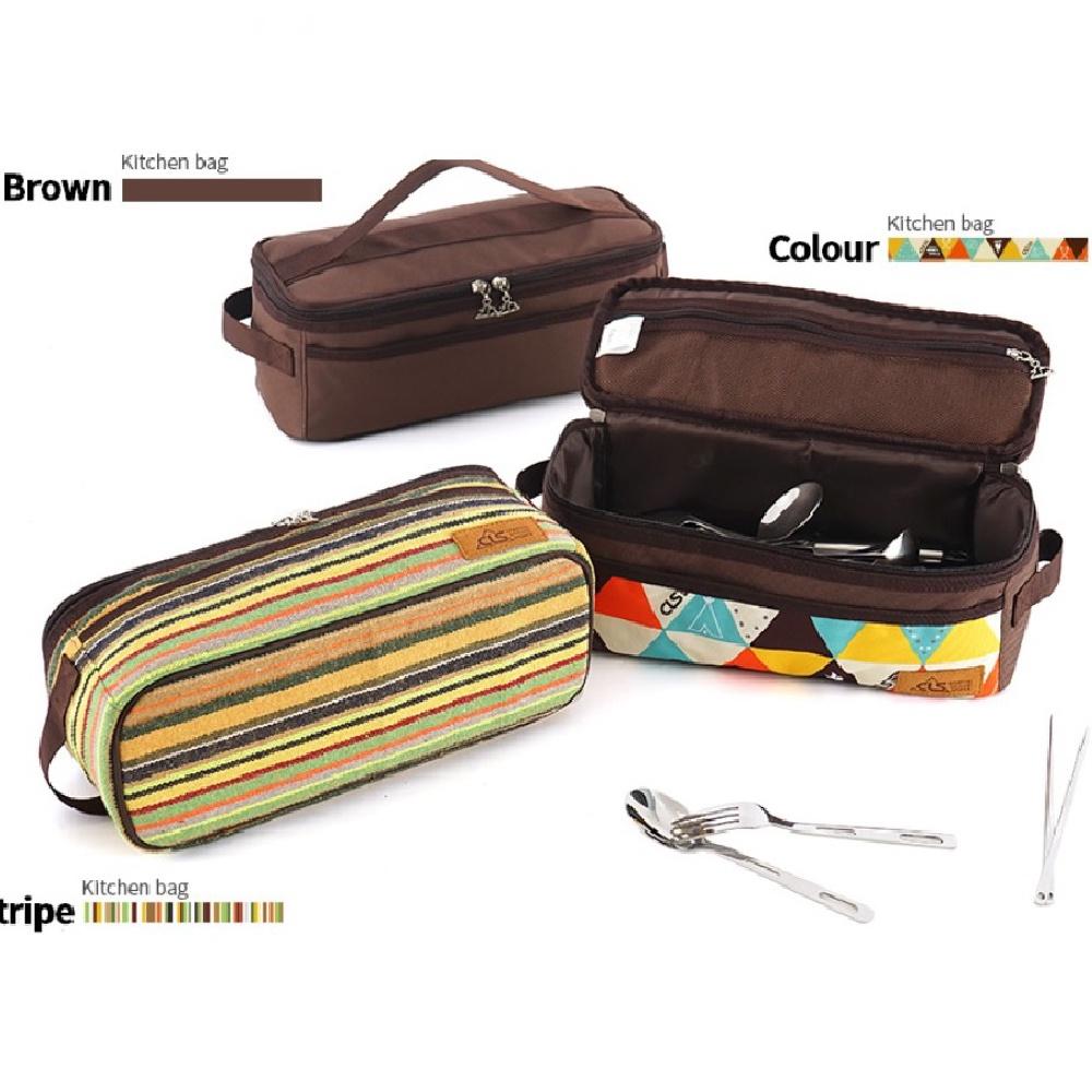 Caiyi 戶外野營炊具收納包 露營燒烤餐具收納袋 旅行化妝包 便攜洗漱包-細節圖6