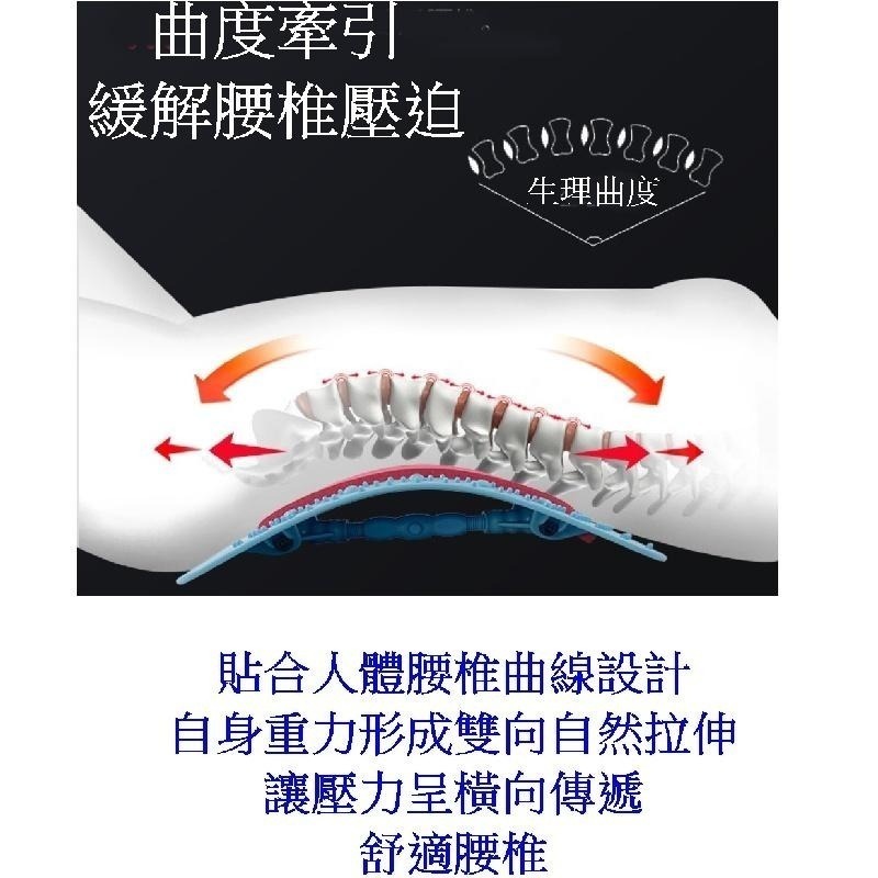 Caiyi 第六代升級腰椎拉伸器 腰部拉伸 按摩瑜伽伸展器 家用脊椎矯正開背頂腰輔助神器 螺旋調節針灸磁療+矽膠墊-細節圖5