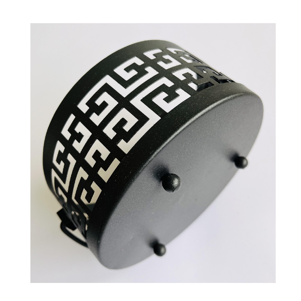 Caiyi 仿古帶蓋 提把 鏤空金屬蚊香盒-細節圖5