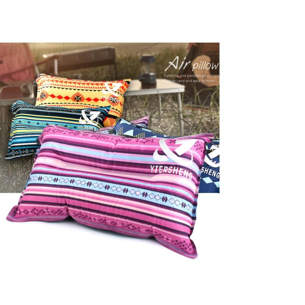 Caiyi 戶外露營自動充氣頭枕 充氣枕頭 舒絨充氣枕-細節圖4