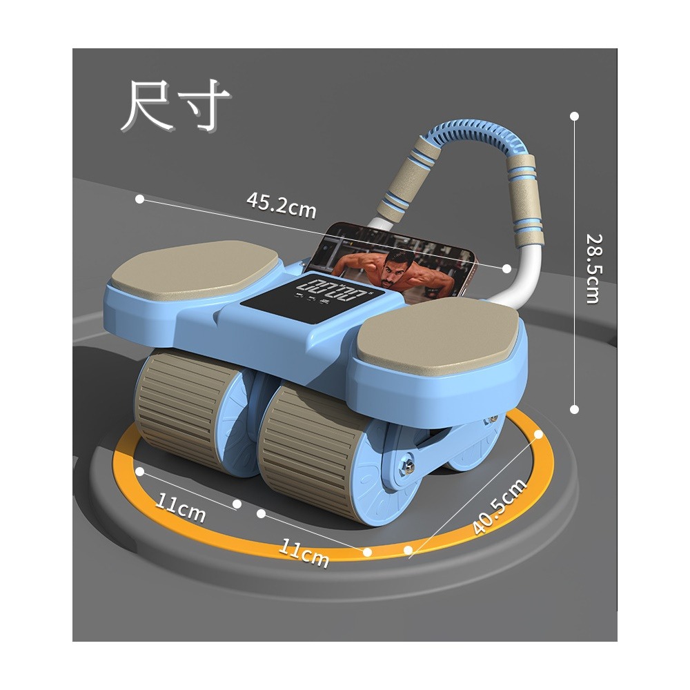 Caiyi 新升級 四輪坦克健腹輪 自動回彈健腹輪 卷腹輪 炫腹輪 練腹肌神器 腹肌鍛煉 練腹肌神器身運動器材-細節圖11