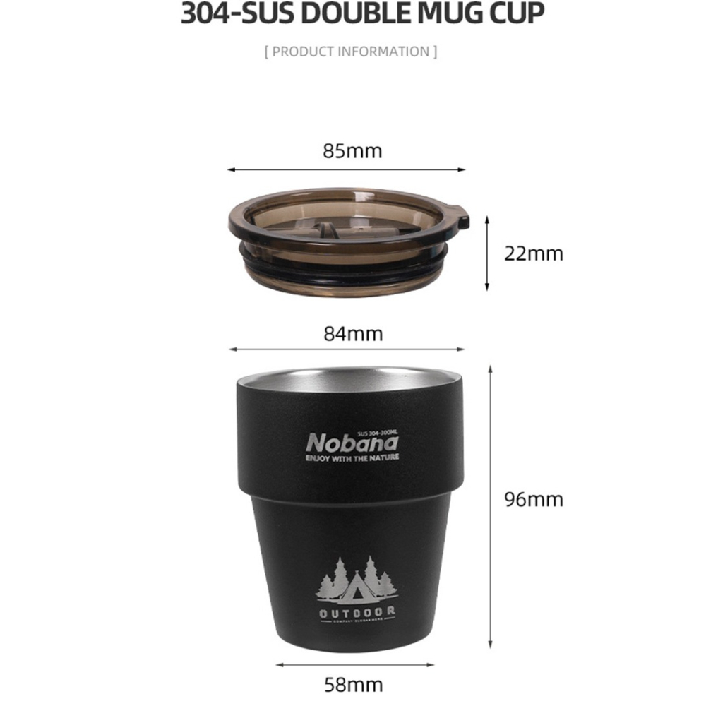 CLS戶外304不銹鋼雙層杯 贈杯蓋 300ml 燕子杯 露營 野餐 燒烤啤酒杯水杯-細節圖11