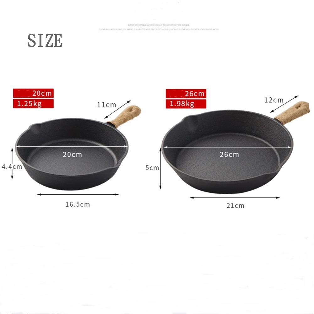 CLS 鑄鐵煎鍋 平底煎鍋 20cm 野炊鍋具 戶外露營 送麻繩-細節圖11