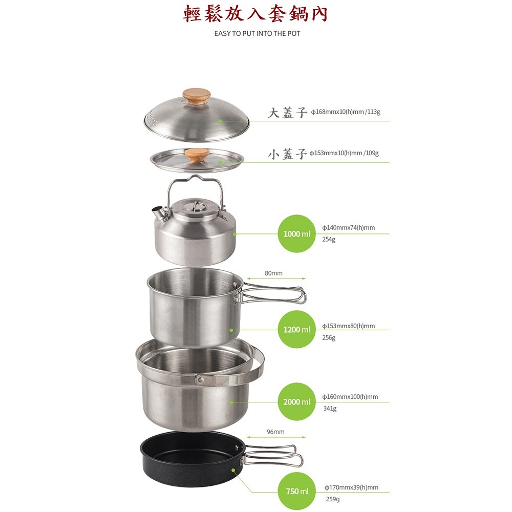 Caiyi 304 不銹鋼戶外迷你燒水壺 露營水壺-細節圖6