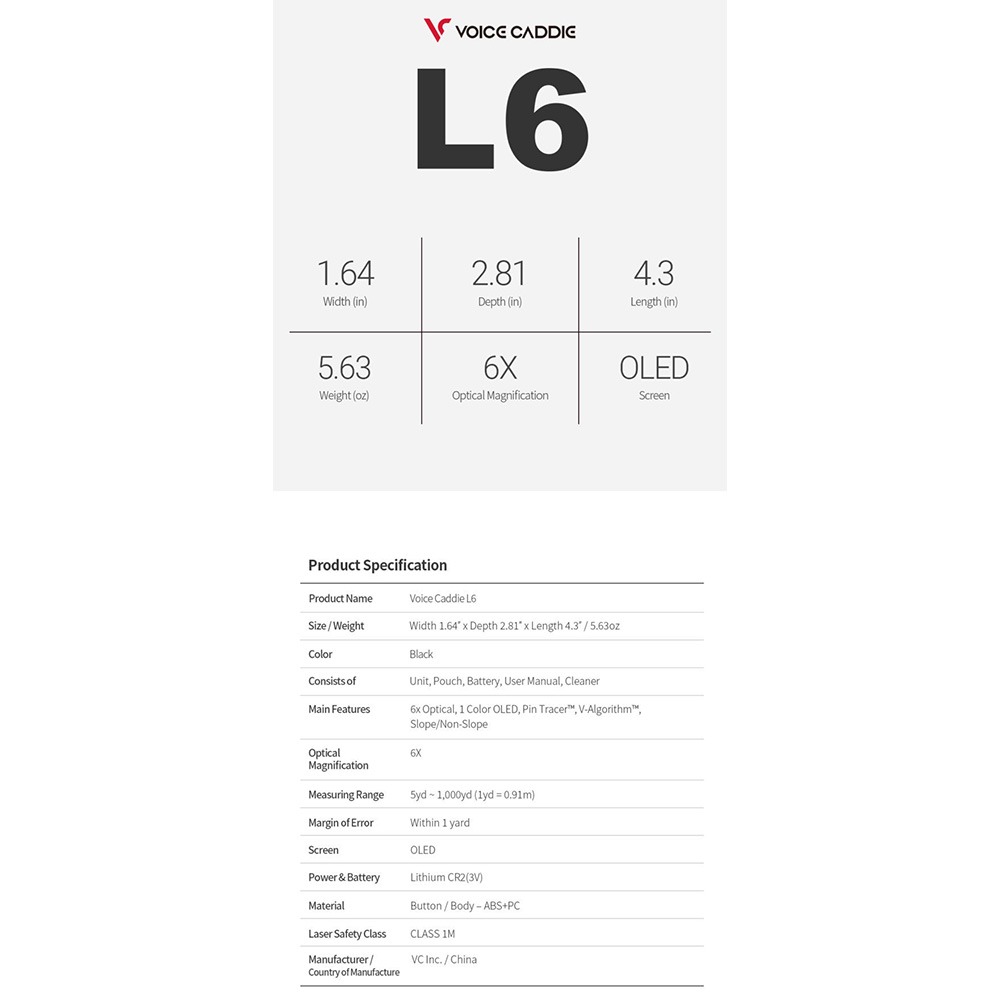 Voice caddie L6 Golf Laser Rangefinder with Slope 高爾夫雷射測距儀(含-細節圖7