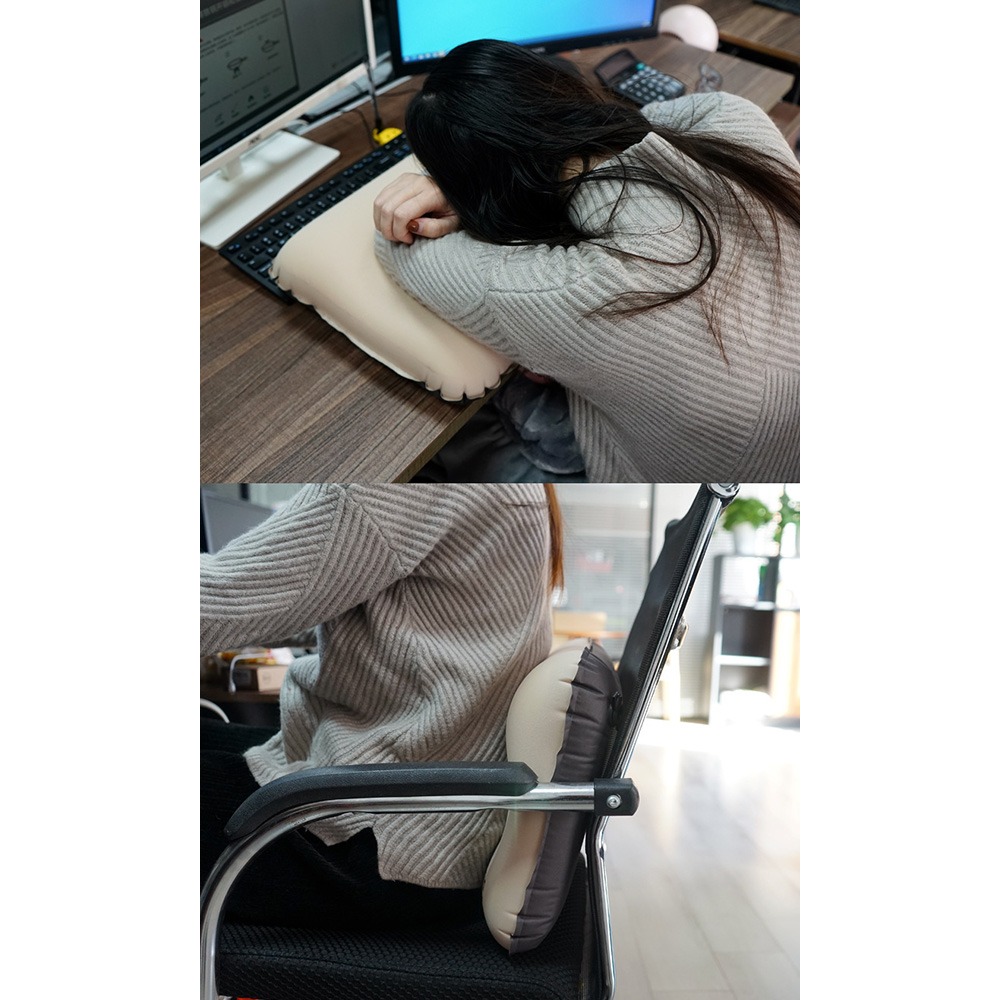 NOBANA 3D自動充氣枕頭 午休靠枕 頭枕-細節圖9