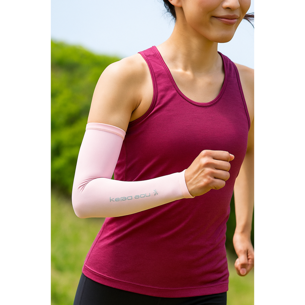 Kasco 高爾夫 自行車 運動觸感涼感袖套 抗UV 男女適用-細節圖7