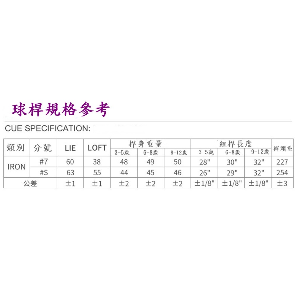 PGM 7號鐵桿 碳鋼桿 鋅合金頭 初級揮桿訓練6~8 age-細節圖7