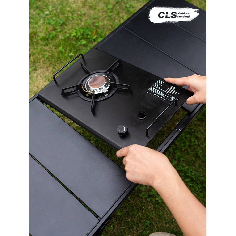 Caiyi 戶外對折折疊桌 IGT移動廚房 折疊桌 IGT爐 露營桌 蛋捲桌 野餐桌-細節圖2