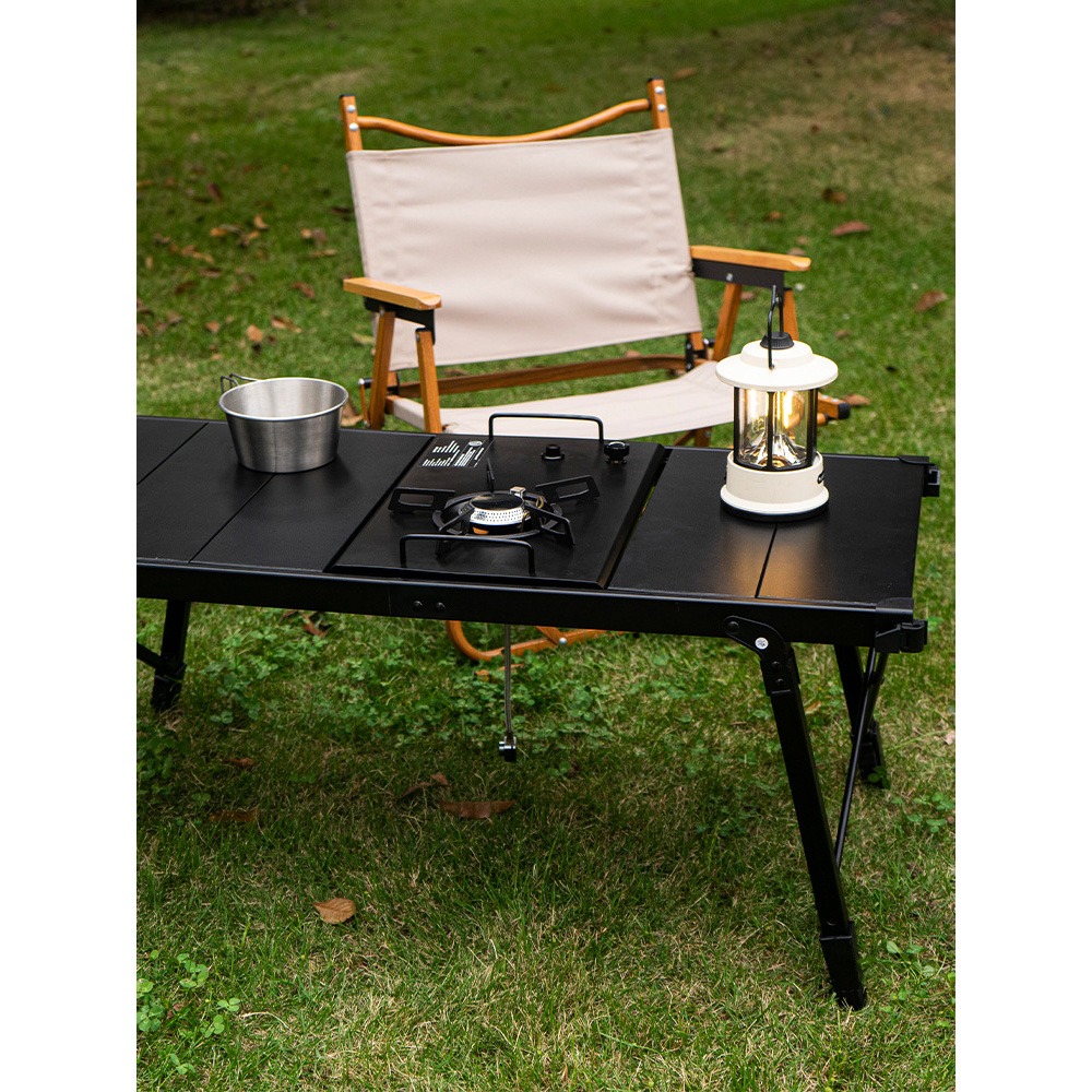 Caiyi 戶外對折折疊桌 IGT移動廚房 折疊桌 IGT爐 露營桌 蛋捲桌 野餐桌-細節圖3