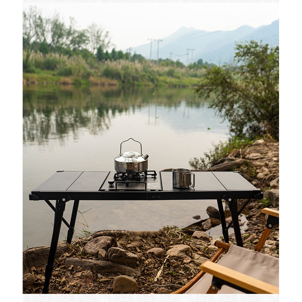 Caiyi 戶外對折折疊桌 IGT移動廚房 折疊桌 IGT爐 露營桌 蛋捲桌 野餐桌-細節圖10