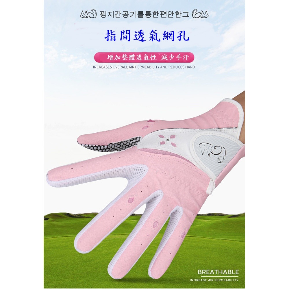 PGM高爾夫手套 女用 韓版 PICK CAT PU防滑手套-細節圖5