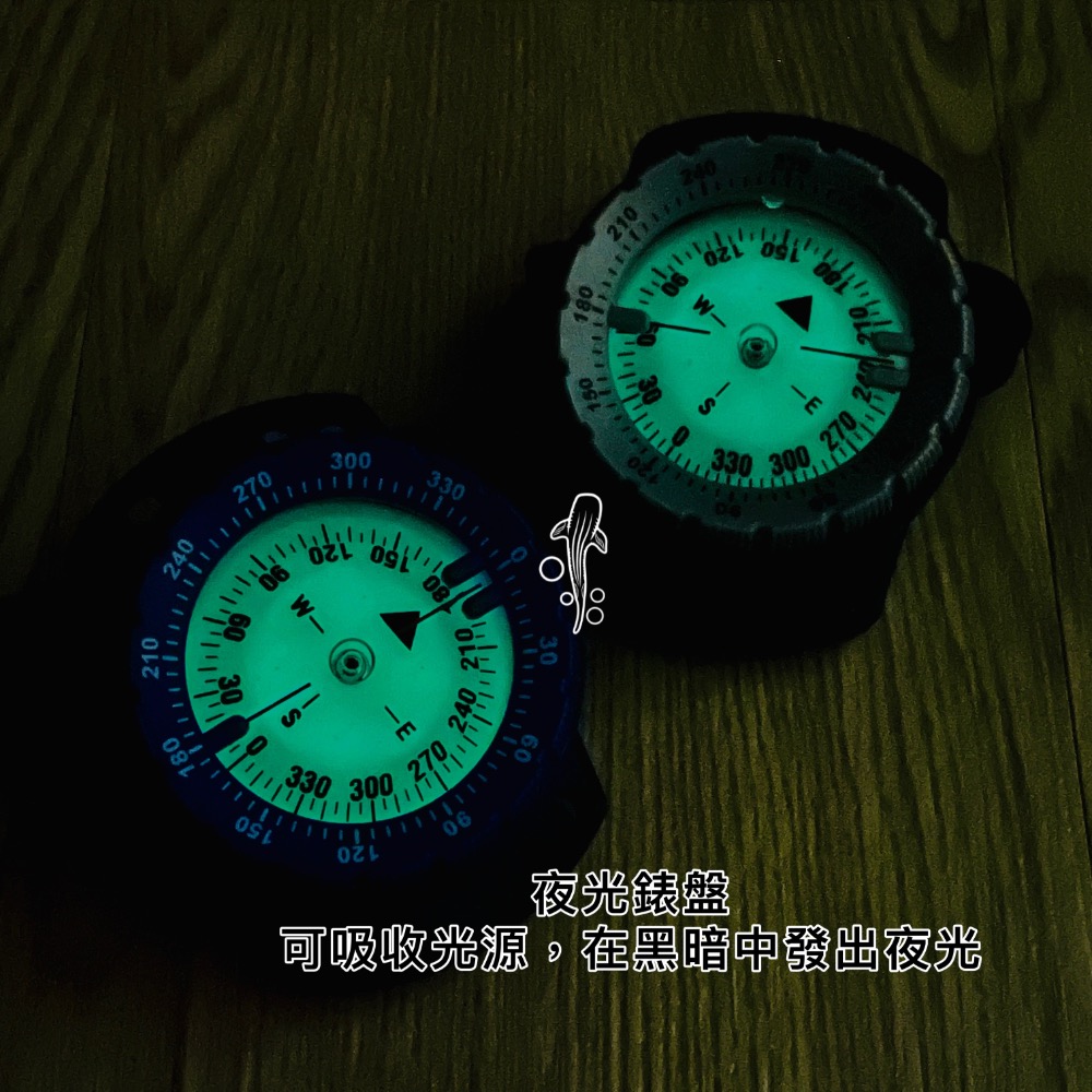 潛鯨 指北針 潛水指北針 夜光 50米防水-細節圖4