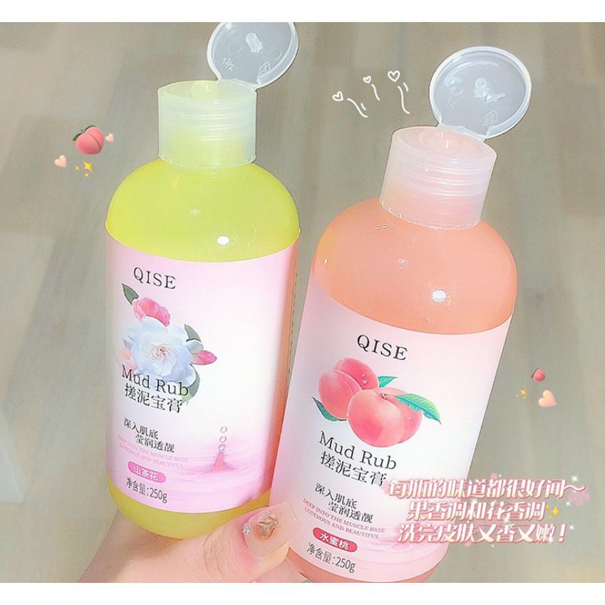 台灣發貨~搓泥寶膏 搓泥寶 山茶花 水蜜桃 蘆薈 搓泥沐浴露 深層清潔 去角質 身體磨砂膏 搓澡泥 搓泥去角質-細節圖2