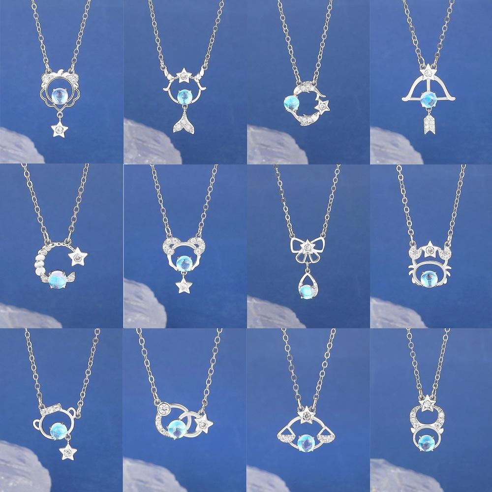 台灣現貨✨✨十二星座項鍊 開運 12星座項鍊(鍍白金) 星象項鍊 開運十二星座項鍊-細節圖2