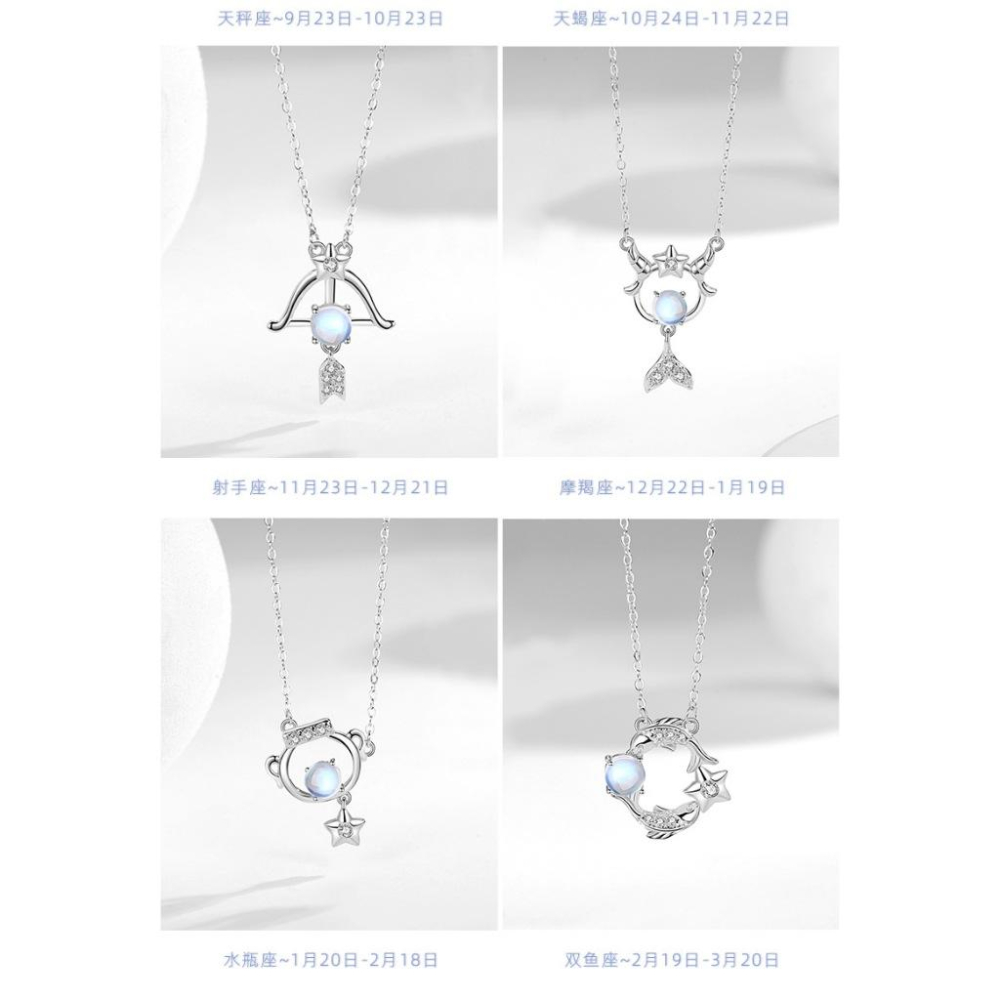 台灣現貨✨✨十二星座項鍊 開運 12星座項鍊(鍍白金) 星象項鍊 開運十二星座項鍊-細節圖9