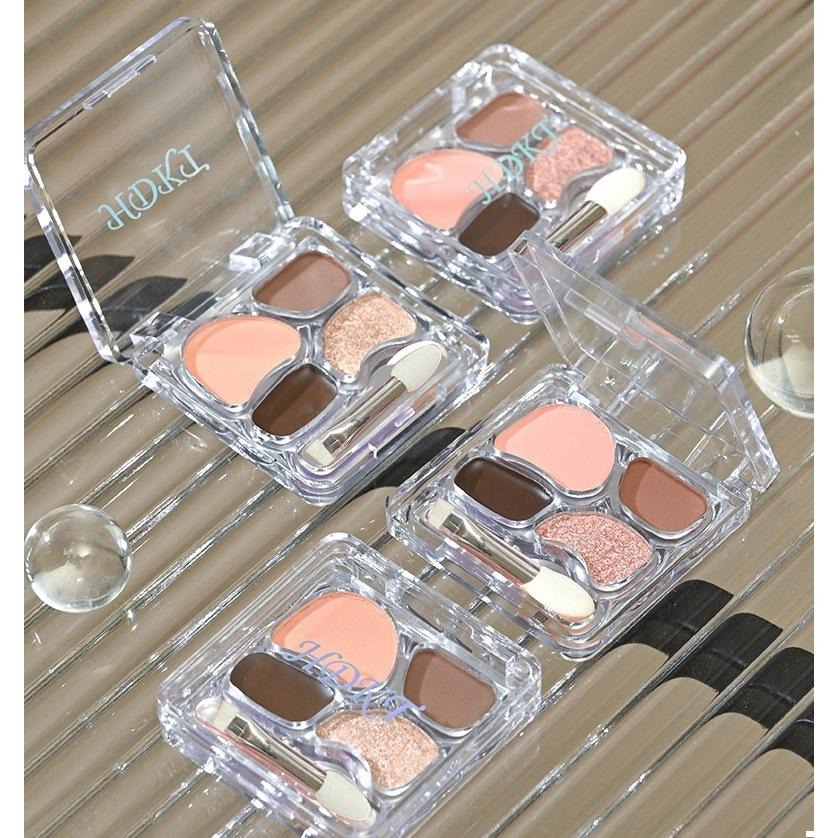 💖💖韓系 淡顏愛豆四色眼影盤 4色眼影盤 臥蠶粉盤 眼影眼線 修容 高光 提亮啞光一體盤-細節圖2