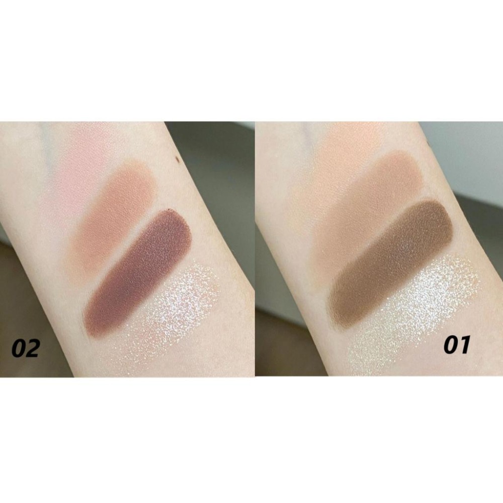 💖💖韓系 淡顏愛豆四色眼影盤 4色眼影盤 臥蠶粉盤 眼影眼線 修容 高光 提亮啞光一體盤-細節圖9