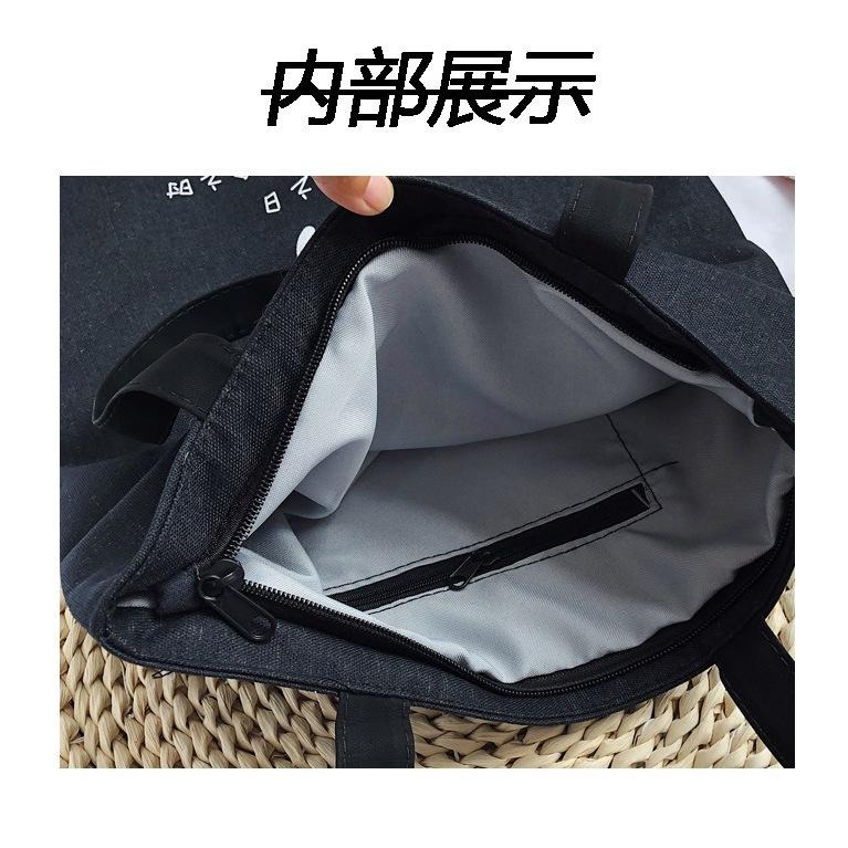 台灣發貨~韓風 帆布包 帆布袋 牛津布包 單肩包 手提包 休閒包 學生書包 百搭肩揹包 單肩包-細節圖7