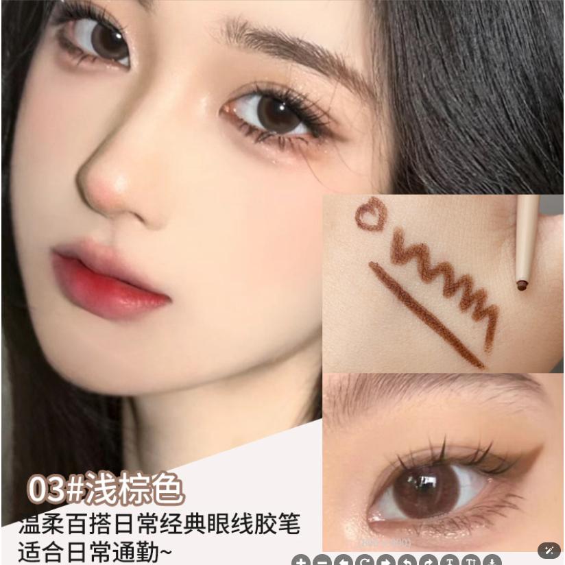 台灣出貨~眼線膠筆 眼線筆 眼線 防水眼線筆 防水防汗油 不易暈染 眉筆 臥蠶筆 極細 初學 學生眼線筆-細節圖3