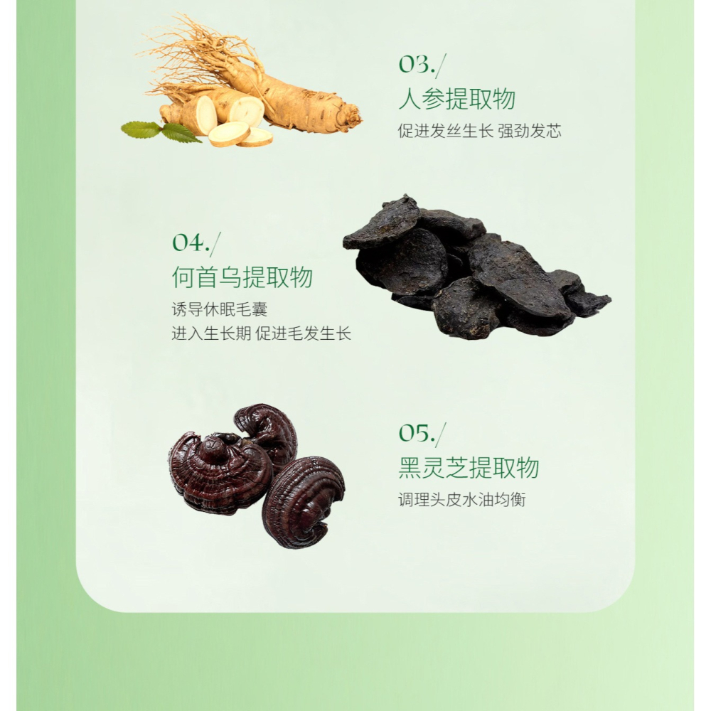 草本養髮 側柏葉洗髮精 人參何首烏洗髮精 洗髮露 側柏葉洗髮水 黑靈芝洗髮精 頭皮保養 養髮 控油 洗髮乳-細節圖3