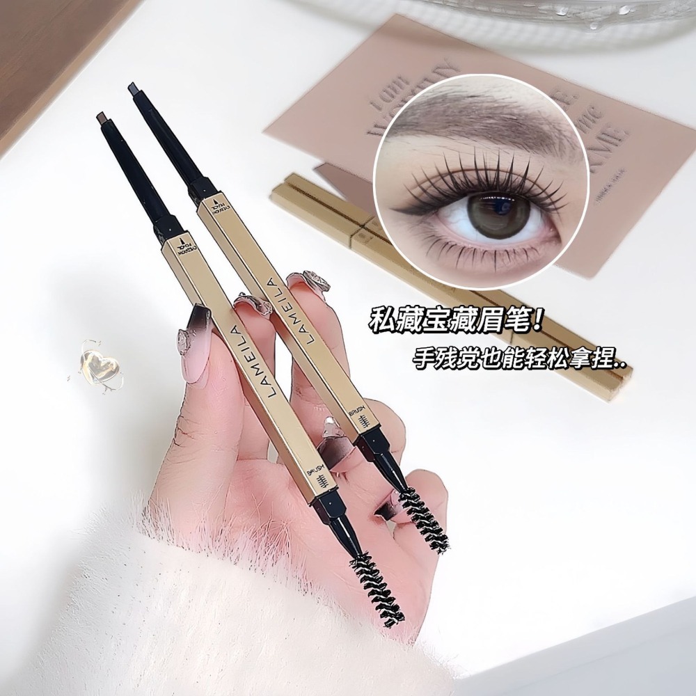 小金條眉筆 雙頭眉筆 小金筆眉筆 小金筷眉筆 細眉筆 防水眉筆 眉刷眉筆 旋轉細眉筆 防水防汗-細節圖4
