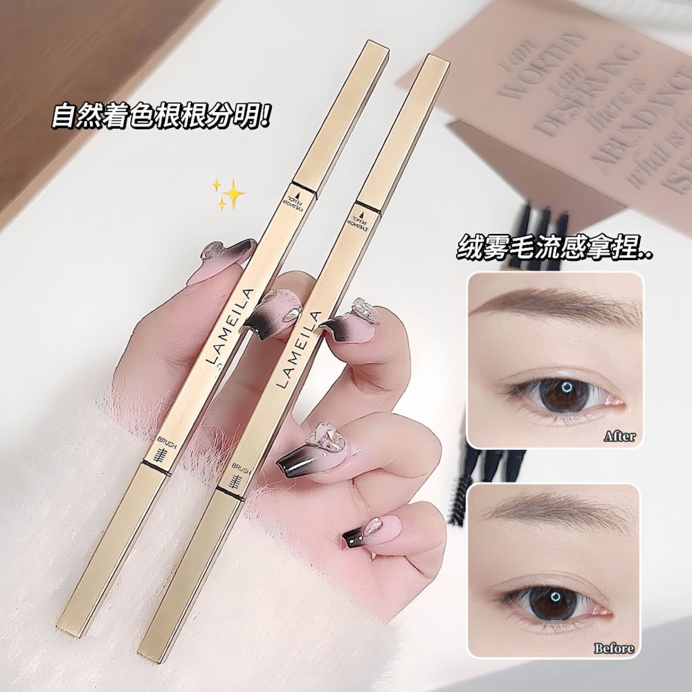 小金條眉筆 雙頭眉筆 小金筆眉筆 小金筷眉筆 細眉筆 防水眉筆 眉刷眉筆 旋轉細眉筆 防水防汗-細節圖5