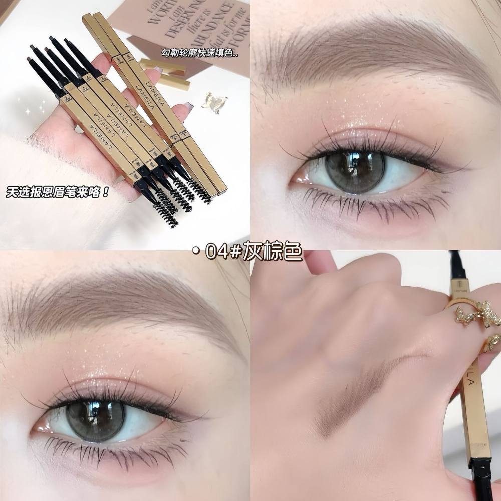 小金條眉筆 雙頭眉筆 小金筆眉筆 小金筷眉筆 細眉筆 防水眉筆 眉刷眉筆 旋轉細眉筆 防水防汗-細節圖10