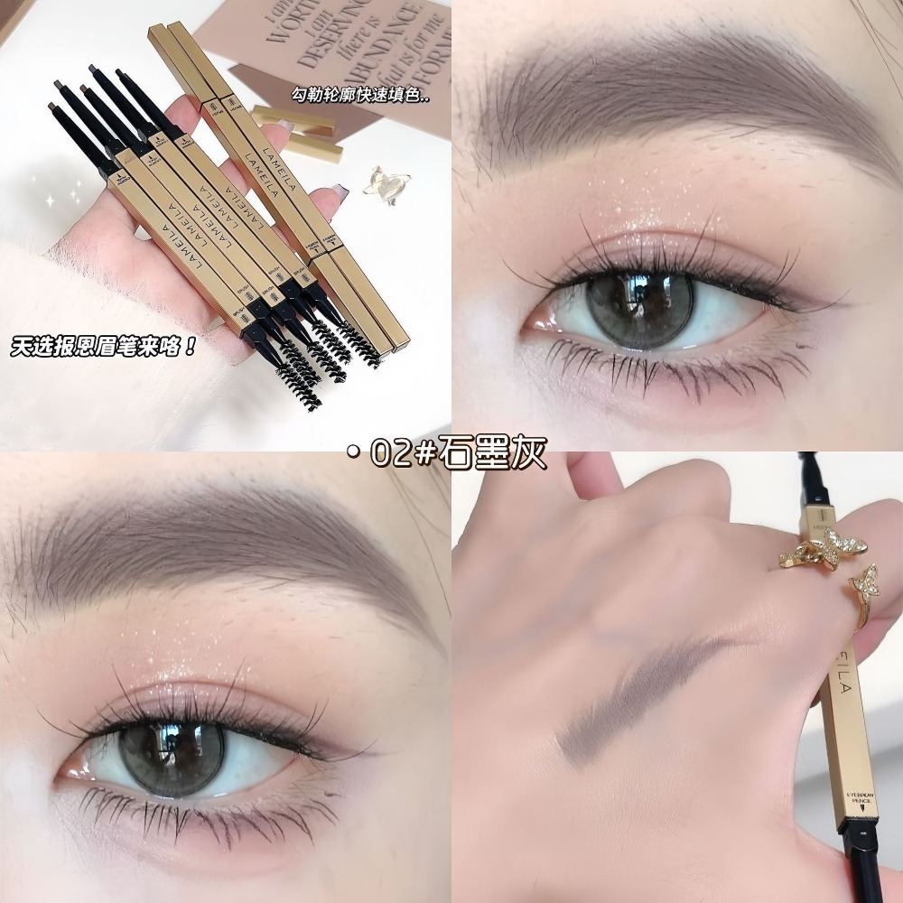 小金條眉筆 雙頭眉筆 小金筆眉筆 小金筷眉筆 細眉筆 防水眉筆 眉刷眉筆 旋轉細眉筆 防水防汗-規格圖11