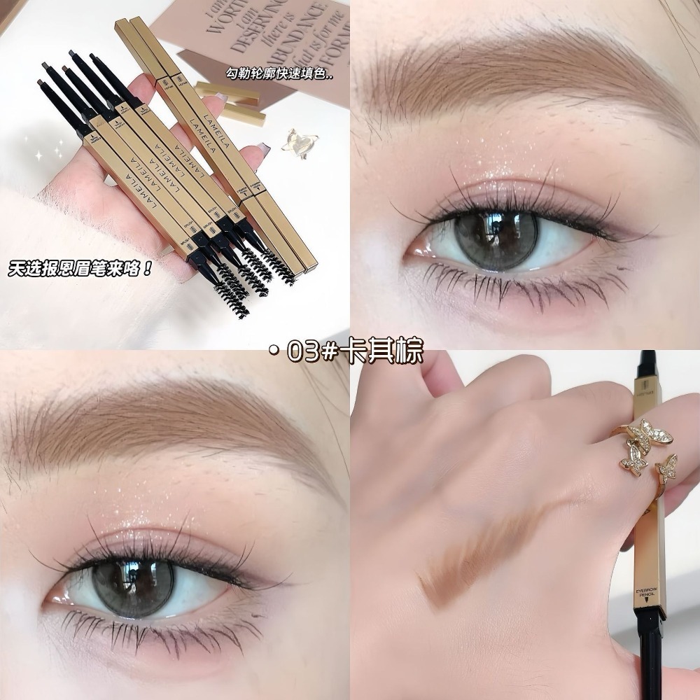 小金條眉筆 雙頭眉筆 小金筆眉筆 小金筷眉筆 細眉筆 防水眉筆 眉刷眉筆 旋轉細眉筆 防水防汗-規格圖11
