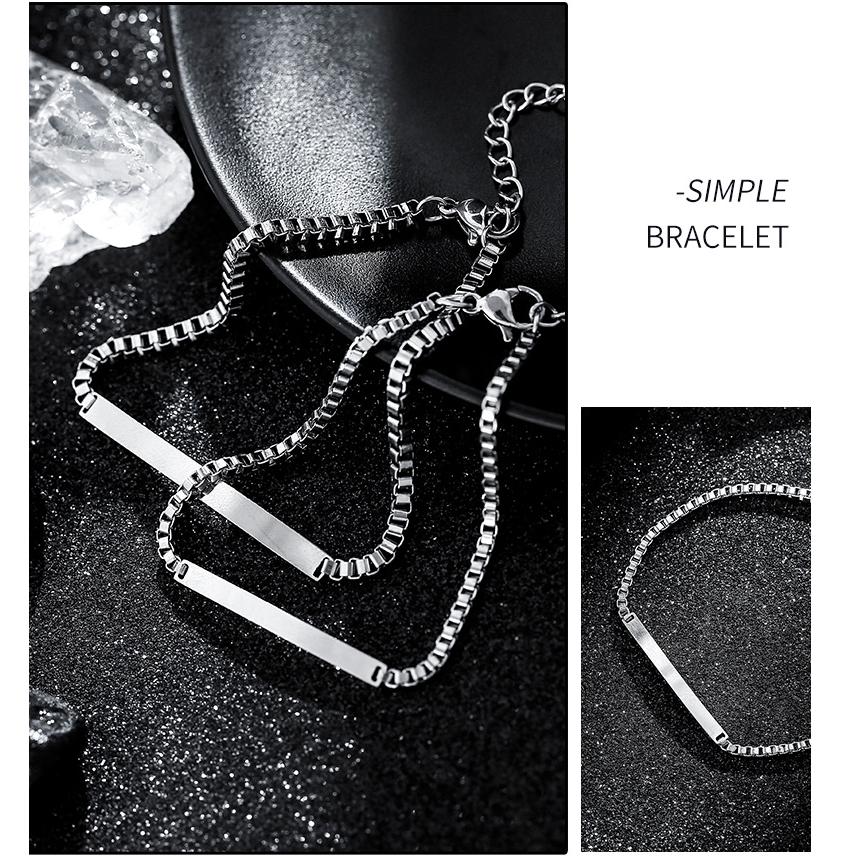 💕情侶手鍊 鈦鋼手鍊 威尼斯盒子手鏈 鈦鋼男生手鍊 女生手鍊 情侶手環 手環 B039-細節圖2