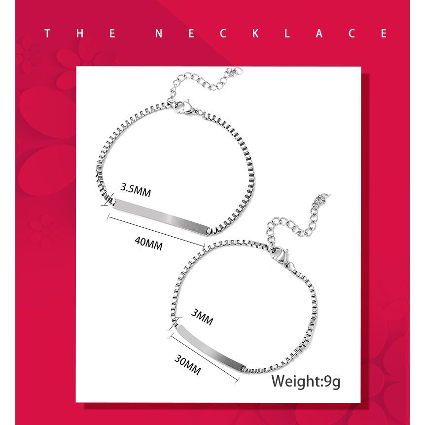 💕情侶手鍊 鈦鋼手鍊 威尼斯盒子手鏈 鈦鋼男生手鍊 女生手鍊 情侶手環 手環 B039-細節圖6