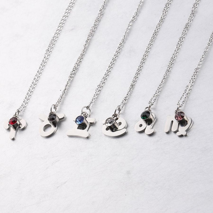 T08 十二星座鈦鋼項鍊 12星座生日石項鍊 12星座符號項鍊 12星象項鍊 鈦鋼星座項鍊 頸項鏈 鈦鋼項鍊 生日禮物-細節圖8