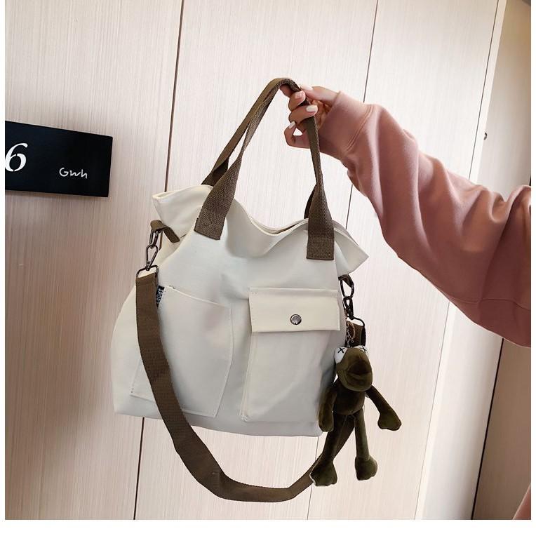 新款韓版百搭帆布托特包 斜挎帆布包 斜背包 單肩包 側背包 大包包 肩背包 托特包 斜挎包-細節圖5