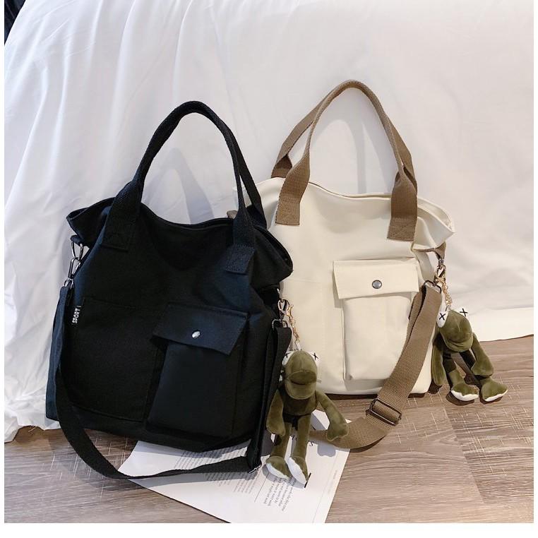 新款韓版百搭帆布托特包 斜挎帆布包 斜背包 單肩包 側背包 大包包 肩背包 托特包 斜挎包-細節圖6