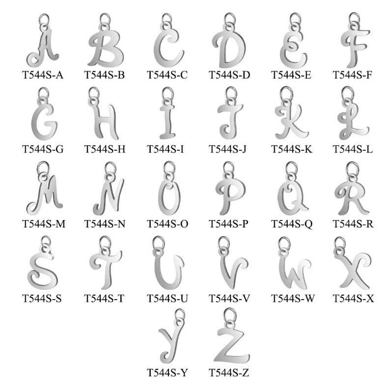 大寫寫 英文字母項鍊 白鋼*鋼色 26英文字母項鍊 不易過敏 可碰水-細節圖2