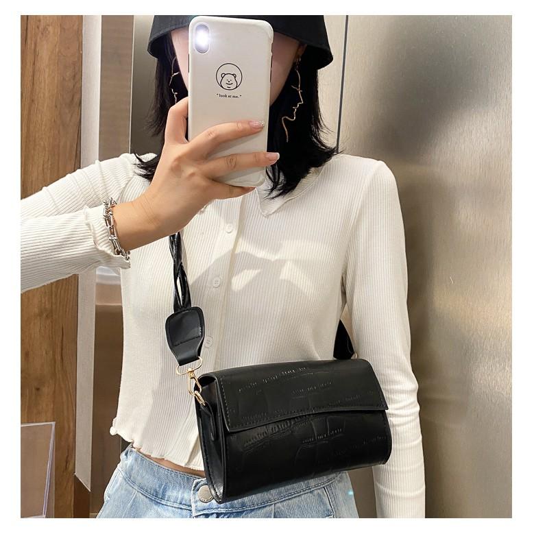 chic包包 鱷魚紋小方包 腋下包 手機包 法棍包 百搭單肩包  斜挎包 側肩包 外出小方包 xm8629-細節圖2