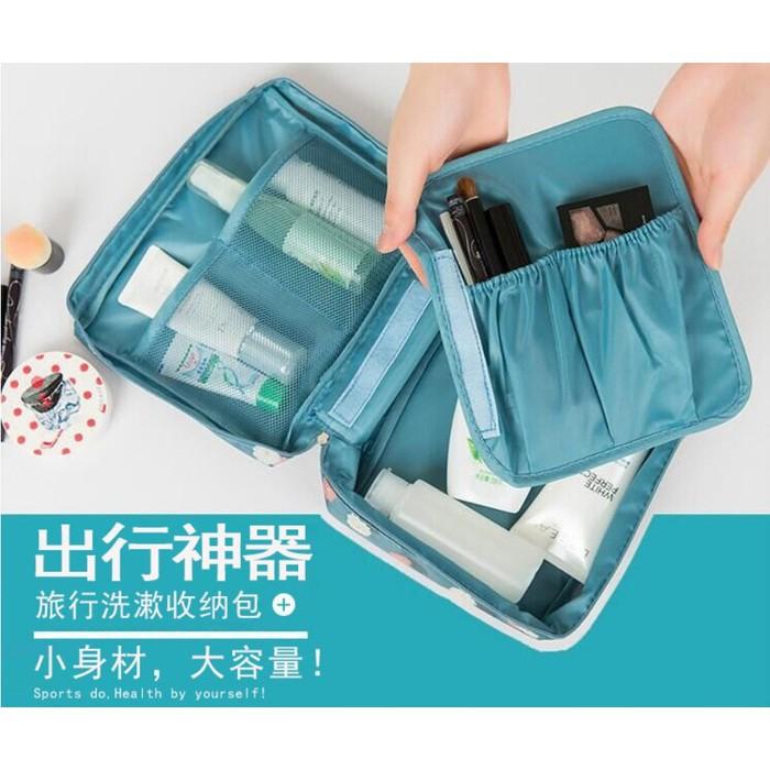 韓款 旅行化妝包 旅行用大容量化妝包 挺立收納包 多功能旅行收納包 內層多收納包-細節圖4