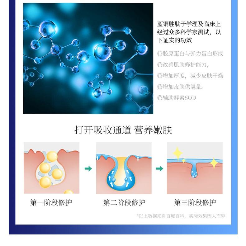 藍銅胜肽面膜 藍銅面膜  藍銅肽面膜 修復舒緩面膜 補水保濕面膜  藍酮面膜-細節圖6