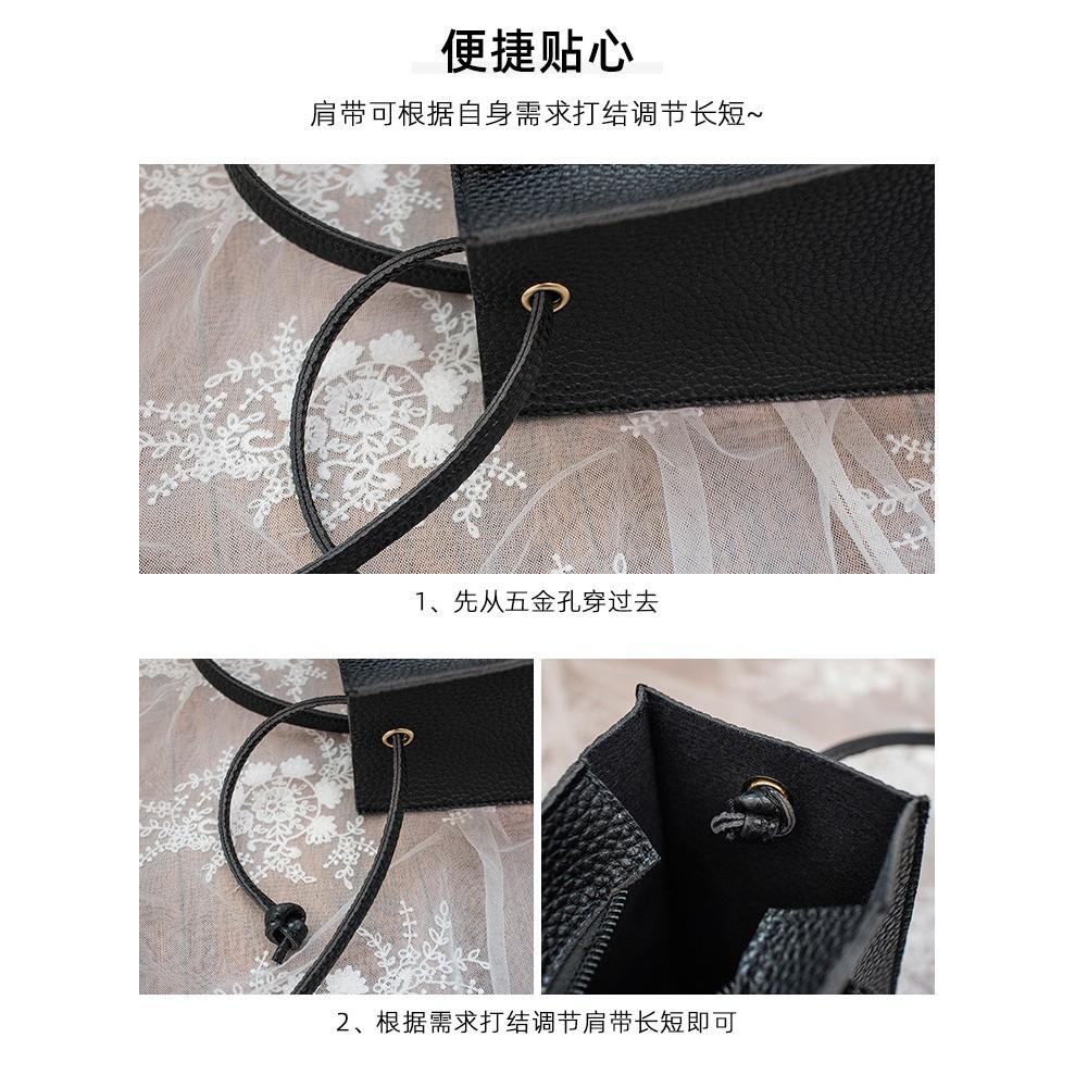 韓版荔枝紋小方包 斜背包  單肩包 手提包  側背包 女生包包  小包 女包	2用手提包 FS-026-細節圖8