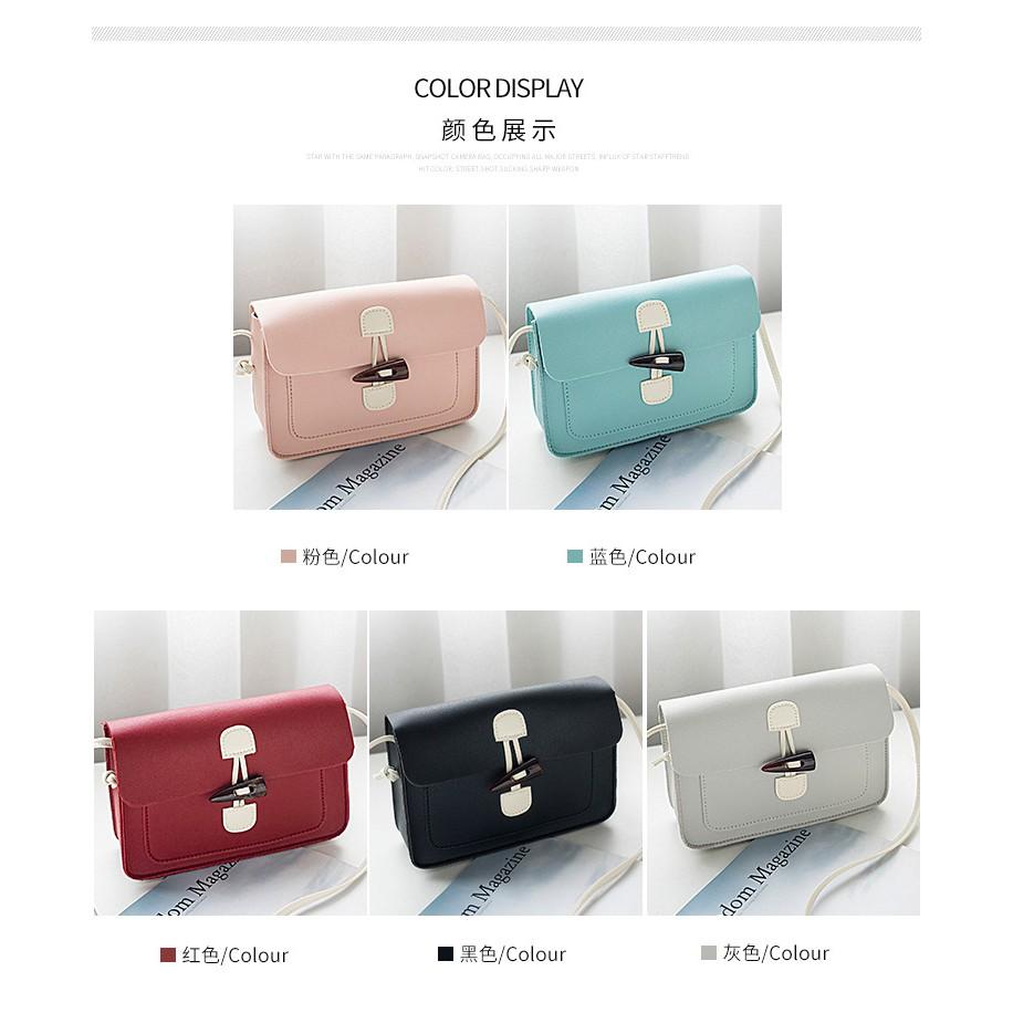 韓款B-037 純色小方包 斜背包  單肩包 手提包 側背包 女生包包 百搭小方包 鎖扣小包 女包 手機包 外出小包包-細節圖6