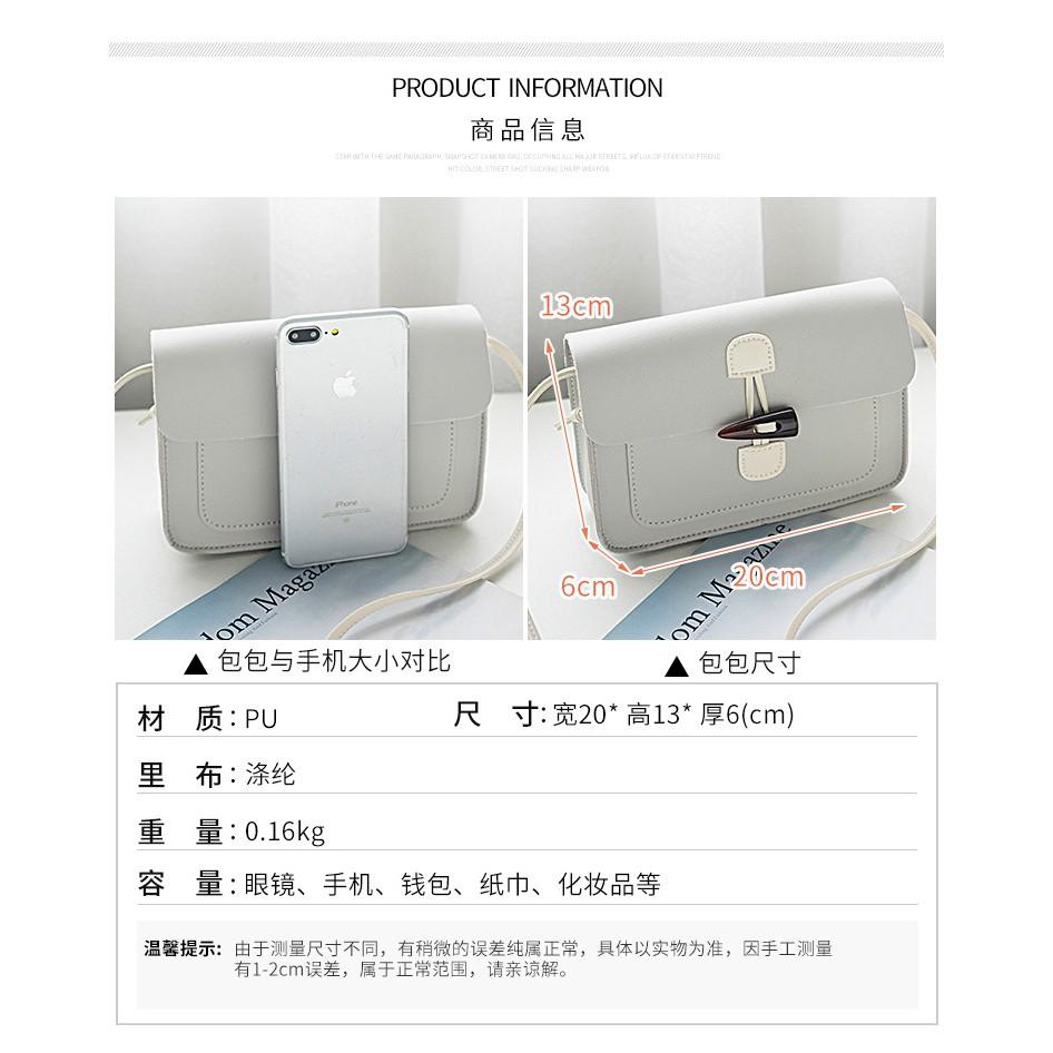 韓款B-037 純色小方包 斜背包  單肩包 手提包 側背包 女生包包 百搭小方包 鎖扣小包 女包 手機包 外出小包包-細節圖9