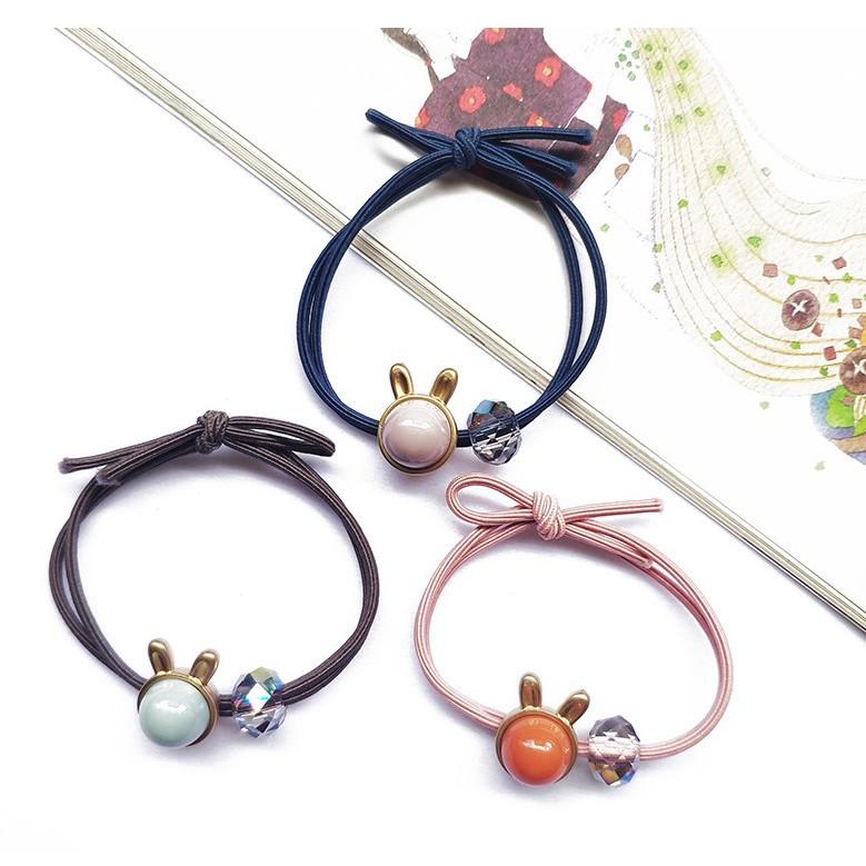 🎀韓式 小兔子水晶髮圈 五角星水晶髮圈 LOVE水晶髮圈 水晶髮圈 髮飾 束髮圈 束髮帶-細節圖3