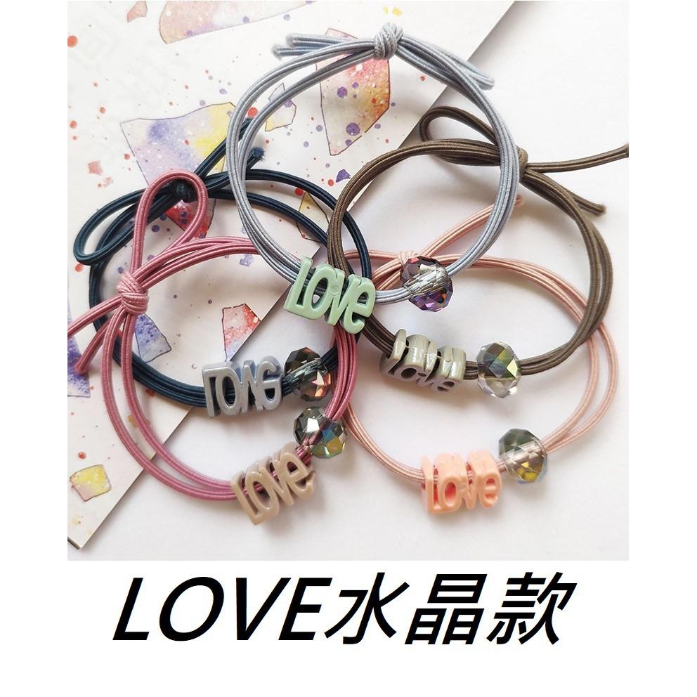 🎀韓式 小兔子水晶髮圈 五角星水晶髮圈 LOVE水晶髮圈 水晶髮圈 髮飾 束髮圈 束髮帶-細節圖7