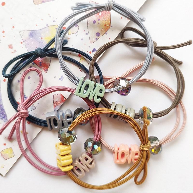 🎀韓式 小兔子水晶髮圈 五角星水晶髮圈 LOVE水晶髮圈 水晶髮圈 髮飾 束髮圈 束髮帶-細節圖8