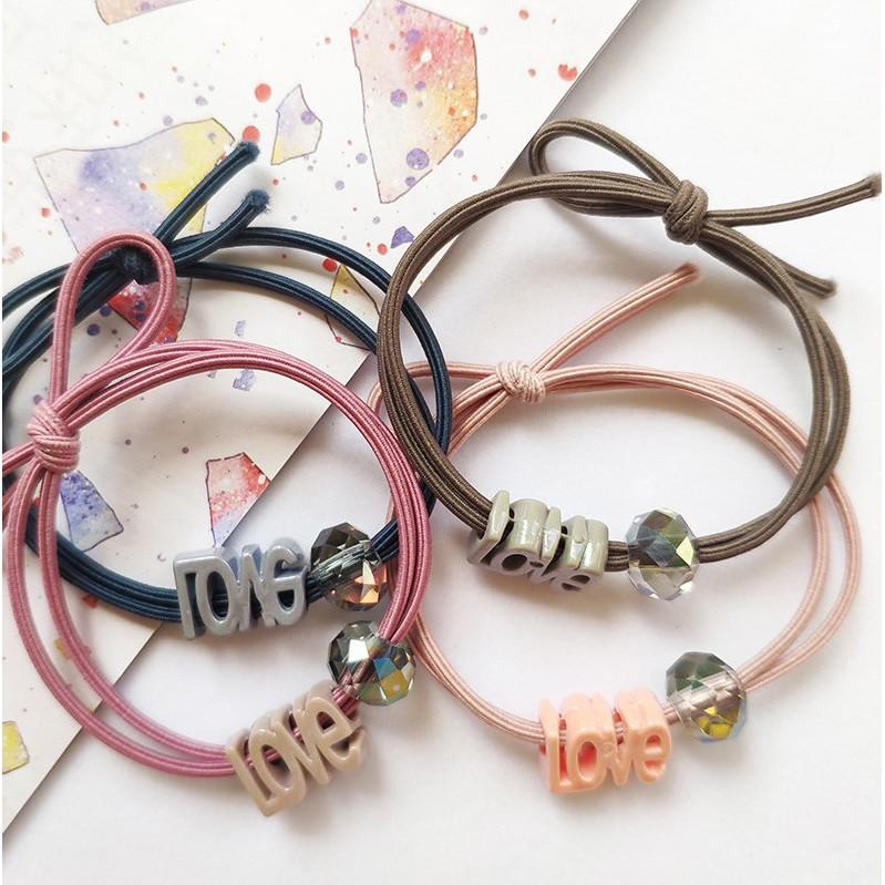 🎀韓式 小兔子水晶髮圈 五角星水晶髮圈 LOVE水晶髮圈 水晶髮圈 髮飾 束髮圈 束髮帶-細節圖9