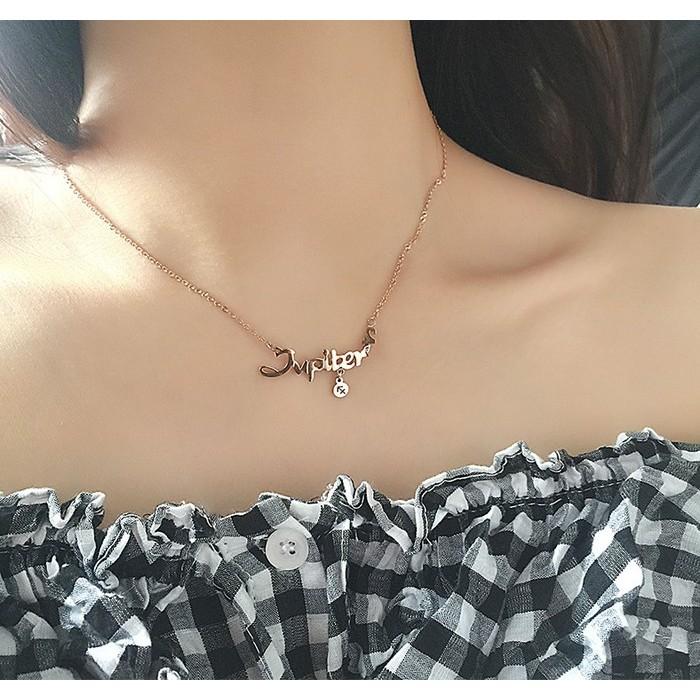 12星座玫瑰金項鍊 十二星座字母項鍊 12星座項鍊 鈦鋼玫瑰金項鏈 頸項鏈 星座項鍊 生日 情人節禮物* P141-細節圖3