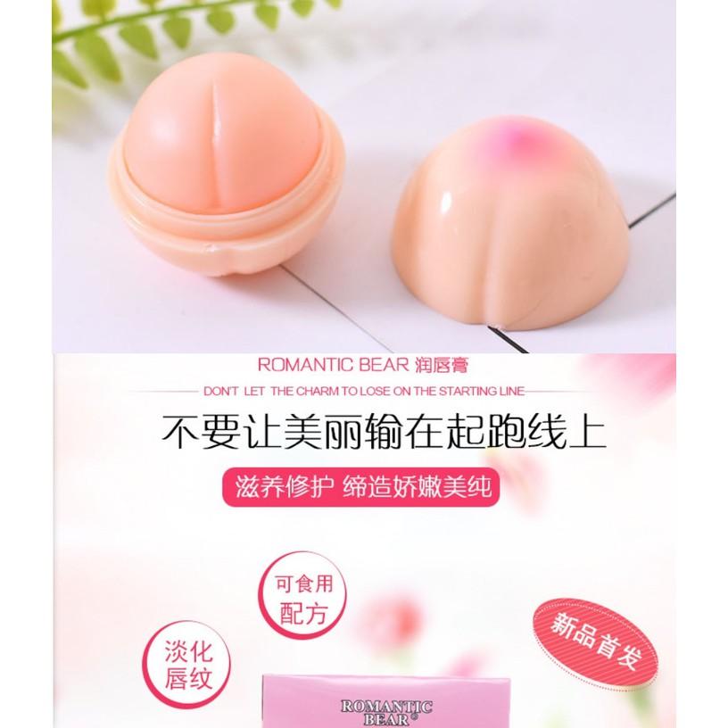 浪漫熊ROMANTIC BEAR~ 水蜜桃潤唇膏 球型水蜜桃護唇膏 桃子護唇膏 蜜桃潤唇球 潤唇口紅 潤唇膏-細節圖4