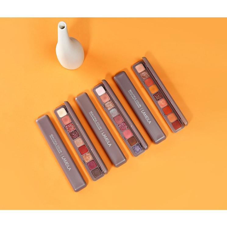 鍵盤指尖眼影盤 鍵盤眼影盤 9色眼影盤 鍵盤指尖九色眼影 南瓜色 奶茶色 啞光珠光偏光閃閃眼妝-細節圖6